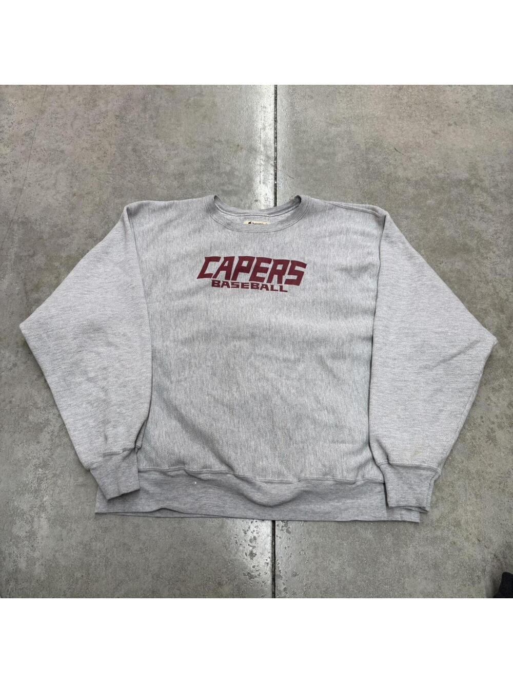 vintage capers baseball champion reverse weave grey crewneck size xl